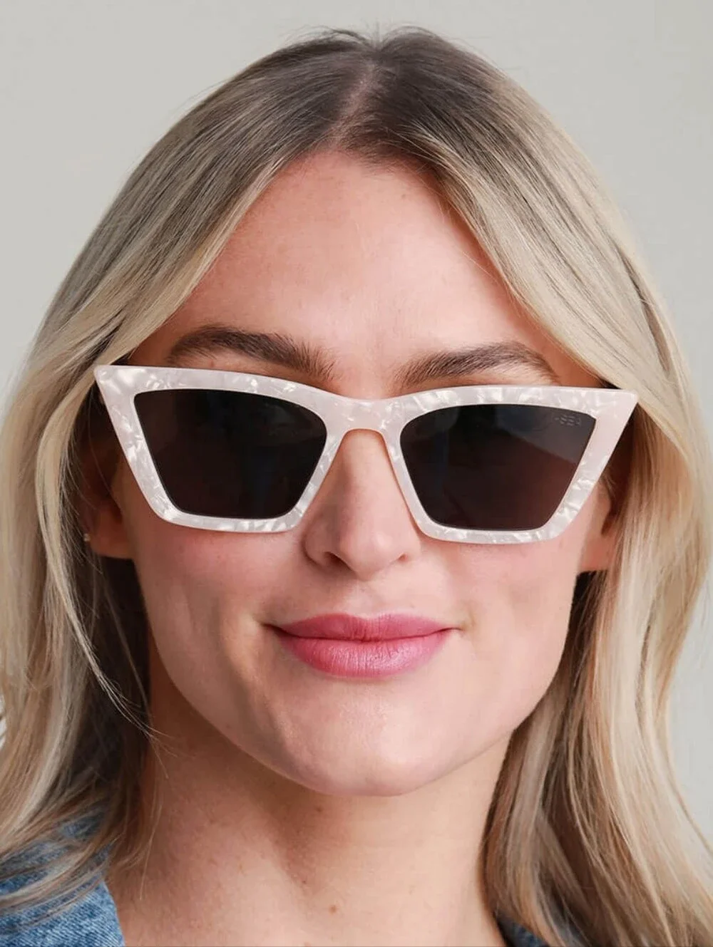 I-SEA Rosey Cat-Eye Polarized Sunglasses - Pearlized Cream Resin w/ Smoke Lenses